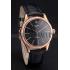 Swiss Rolex Cellini Black Dial Rose Gold Markings Rose Gold Case Black Leather Strap Replica