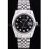 Rolex Datejust Black Dial Diamonds Ribbed Bezel 7458