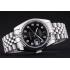 Rolex Datejust Black Dial Diamonds Ribbed Bezel 7458