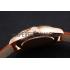 Swiss Rolex Cellini White Dial Rose Gold Case Brown Leather Strap