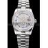 Swiss Rolex Day Date Diamond Pave Dial And Bezel Stainless Steel Case And Bracelet