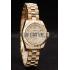 Rolex DateJust Ribbed Pattern Gold Bezel Gold Dial