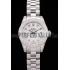 Replica Rolex DateJust Brushed Stainless Steel Diamond Plated Case White Dial Diamond Plated Bezel