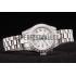 Replica Rolex DateJust Brushed Stainless Steel Diamond Plated Case White Dial Diamond Plated Bezel