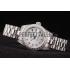 Replica Rolex DateJust Brushed Stainless Steel Diamond Plated Case White Dial Diamond Plated Bezel