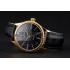 Swiss Rolex Cellini Black Dial Roman Numerals Gold Case Black Leather Strap Replica