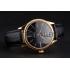 Swiss Rolex Cellini Black Dial Roman Numerals Gold Case Black Leather Strap Replica