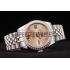 Rolex DateJust Brushed Stainless Steel Case Orange Flowers Dial Diamonds Plated