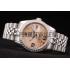 Rolex DateJust Brushed Stainless Steel Case Orange Flowers Dial Diamonds Plated