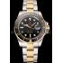 Swiss Rolex Submariner Black Dial And Bezel Two Tone Steel Gold Bracelet