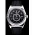 Replica Rolex Sky Dweller Black Dial Stainless Steel Case Black Leather Strap