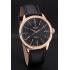 Replica Swiss Rolex Cellini Time Rose Gold Case Black Dial Black Leather Bracelet   622656