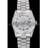 Swiss Rolex Day Date Diamond Pave Dial And Bezel And Stainless Steel Bracelet