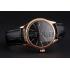 Swiss Rolex Cellini Date Black Dial Rose Gold Markings Rose Gold Case Black Leather Strap Replica