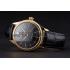 Swiss Rolex Cellini Black Dial Gold Markings Gold Case Black Leather Strap