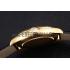 Swiss Rolex Cellini Black Dial Gold Markings Gold Case Black Leather Strap