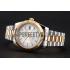 Swiss Rolex Datejust White Dial Gold Bezel Stainless Steel Case Two Tone Gold Bracelet