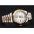 Swiss Rolex Datejust White Dial Gold Bezel Stainless Steel Case Two Tone Gold Bracelet