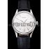 Replica Swiss Rolex Cellini Date White Dial Stainless Steel Case Black Leather Strap