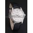 Replica Swiss Rolex Cellini Date White Dial Stainless Steel Case Black Leather Strap