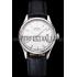 Swiss Rolex Datejust White Dial Stainless Steel Case Black Leather Strap