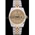 Rolex Datejust Gold Dial Diamonds Ribbed Bezel 7452