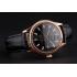 Swiss Rolex Datejust Black Dial Rose Gold Case Black Leather Strap