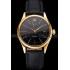 Swiss Rolex Cellini Date Black Dial Gold Case Black Leather Strap