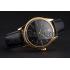 Swiss Rolex Cellini Date Black Dial Gold Case Black Leather Strap