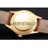 Swiss Rolex Cellini Gold Dial And Markings Gold Case Light Brown Leather Strap