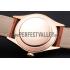 Swiss Rolex Cellini Black Dial Roman Numerals Rose Gold Case Light Brown Leather Strap