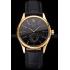 Swiss Rolex Cellini Black Dial Gold Case Black Leather Strap Replica