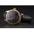 Swiss Rolex Cellini Black Dial Gold Case Black Leather Strap Replica