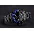 Swiss Rolex GMT Master II Black Dial Blue And Black Bezel Black PVD Case And Bracelet Replica