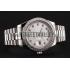 Swiss Rolex Day-Date White Dial Diamond Case Diamond Numerals Stainless Steel Bracelet 1453970 Replica