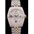 Rolex DateJust Brushed Stainless Steel Case Silver Flowers Dial Diamonds Plated Replica