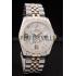 Rolex DateJust Brushed Stainless Steel Case Silver Flowers Dial Diamonds Plated Replica