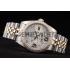 Rolex DateJust Brushed Stainless Steel Case Silver Flowers Dial Diamonds Plated Replica