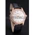 Swiss Rolex Datejust White Dial Rose Gold Case Black Leather Strap Replica