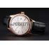 Swiss Rolex Datejust White Dial Rose Gold Case Black Leather Strap Replica