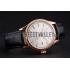 Swiss Rolex Datejust White Dial Rose Gold Case Black Leather Strap Replica