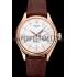 Rolex Cellini White Rose Dial Gold Case Brown Leather Bracelet  622725