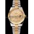 Swiss Rolex Datejust Gold Dial Gold Bezel Stainless Steel Case Two Tone Bracelet