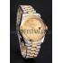 Swiss Rolex Datejust Gold Dial Gold Bezel Stainless Steel Case Two Tone Bracelet