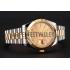 Swiss Rolex Datejust Gold Dial Gold Bezel Stainless Steel Case Two Tone Bracelet