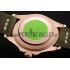 Rolex Yacht Master Black Dial Green Bezel Rose Gold Case Green Leather Bracelet 1453862