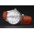 Swiss Rolex Cellini White Dial Roman Numerals Stainless Steel Case Light Brown Leather Strap