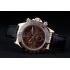 Rolex Daytona Black Ceramic Bezel Brown Dial Black Leather Strap 41975 Replica