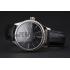 Swiss Rolex Cellini Black Dial Roman Numerals Stainless Steel Case Black Leather Strap