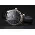 Swiss Rolex Cellini Black Dial Stainless Steel Case Black Leather Strap Replica